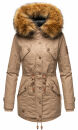 Marikoo La Viva Princess Damen Winterjacke mit Kapuze B813 Taupe Grey Größe XS - Gr. 34