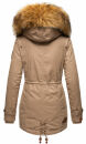 Marikoo La Viva Princess Damen Winterjacke mit Kapuze B813 Taupe Grey Größe XS - Gr. 34