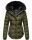 Marikoo warme Damen Winter Jacke gesteppt mit Kunstfell B618 Olive Größe M - Gr. 38