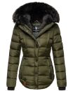 Marikoo warme Damen Winter Jacke gesteppt mit Kunstfell...