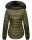 Marikoo warme Damen Winter Jacke gesteppt mit Kunstfell B618 Olive Größe L - Gr. 40