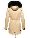 Navahoo Luluna Princess warme Damen Winter Jacke mit Kunstfell B818 Beige-Gr.M