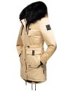 Navahoo Luluna Princess warme Damen Winter Jacke mit Kunstfell B818 Beige-Gr.M
