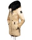 Navahoo Luluna Princess warme Damen Winter Jacke mit Kunstfell B818 Beige-Gr.XXL
