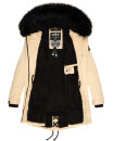 Navahoo Luluna Princess warme Damen Winter Jacke mit Kunstfell B818 Beige-Gr.XXL