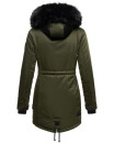 Navahoo Luluna Princess warme Damen Winter Jacke mit Kunstfell B818 Olive-Gr.XS