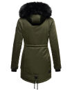 Navahoo Luluna Princess warme Damen Winter Jacke mit Kunstfell B818 Olive-Gr.M