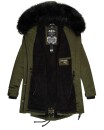 Navahoo Luluna Princess warme Damen Winter Jacke mit Kunstfell B818 Olive-Gr.M