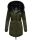 Navahoo Luluna Princess warme Damen Winter Jacke mit Kunstfell B818 Olive-Gr.M