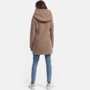 Marikoo Maikoo Damen Mantel mit Kapuze Trenchcoat Jacke B819 Taupe Grey Größe XL - Gr. 42
