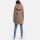 Marikoo Maikoo Damen Mantel mit Kapuze Trenchcoat Jacke B819 Taupe Grey Größe XL - Gr. 42