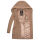 Marikoo Maikoo Damen Mantel mit Kapuze Trenchcoat Jacke B819 Taupe Grey Größe XL - Gr. 42