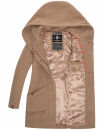 Marikoo Maikoo Damen Mantel mit Kapuze Trenchcoat Jacke B819 Taupe Grey Größe XXL - Gr. 44