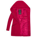 Marikoo Maikoo Damen Mantel mit Kapuze Trenchcoat Jacke B819 Fuchsia Größe M - Gr. 38