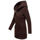 Marikoo Maikoo Damen Mantel mit Kapuze Trenchcoat Jacke B819 Choco Größe S - Gr. 36