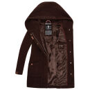 Marikoo Maikoo Damen Mantel mit Kapuze Trenchcoat Jacke B819 Choco Größe S - Gr. 36
