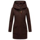 Marikoo Maikoo Damen Mantel mit Kapuze Trenchcoat Jacke B819 Choco Größe S - Gr. 36