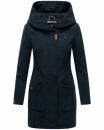 Marikoo Maikoo Damen Mantel mit Kapuze Trenchcoat Jacke B819 Dark Navy Größe M - Gr. 38