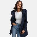 Marikoo Maikoo Damen Mantel mit Kapuze Trenchcoat Jacke B819 Dark Navy Größe L - Gr. 40