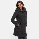 Marikoo Maikoo Damen Mantel mit Kapuze Trenchcoat Jacke B819 Anthrazit Melange Größe XS - Gr. 34