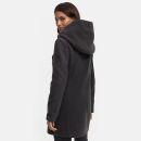 Marikoo Maikoo Damen Mantel mit Kapuze Trenchcoat Jacke B819 Anthrazit Melange Größe S - Gr. 36