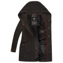 Marikoo Maikoo Damen Mantel mit Kapuze Trenchcoat Jacke B819 Anthrazit Melange Größe M - Gr. 38