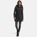 Marikoo Maikoo Damen Mantel mit Kapuze Trenchcoat Jacke B819 Anthrazit Melange Größe L - Gr. 40
