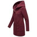 Marikoo Maikoo Damen Mantel mit Kapuze Trenchcoat Jacke B819 Bordeaux Melange Größe M - Gr. 38