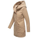 Marikoo Maikoo Damen Mantel mit Kapuze Trenchcoat Jacke B819 Taupe Melange Größe M - Gr. 38