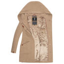 Marikoo Maikoo Damen Mantel mit Kapuze Trenchcoat Jacke B819 Taupe Melange Größe M - Gr. 38