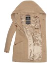 Marikoo Maikoo Damen Mantel mit Kapuze Trenchcoat Jacke B819 Taupe Melange Größe XXL - Gr. 44