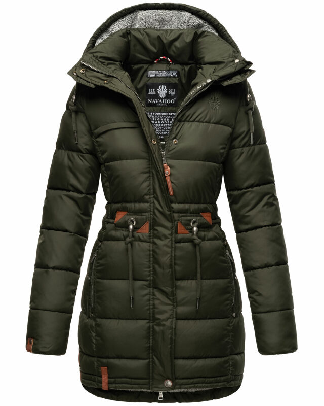 Navahoo Daliee Damen Winter Steppjacke B876 Olive Größe XS - Gr. 34