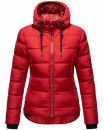 Navahoo Renesmee Damen Winter Steppjacke mit Kapuze B878 Rot-Gr.S