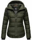 Navahoo Renesmee Damen Winter Steppjacke mit Kapuze B878 Olive-Gr.XS