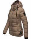 Navahoo Renesmee Damen Winter Steppjacke mit Kapuze B878 Taupe-Gr.S