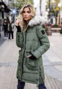 Marikoo Chaskaa Damen Kapuze Kunstfell Winter Jacke warm...