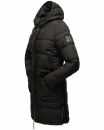 Marikoo Chaskaa Damen Kapuze Kunstfell Winter Jacke warm lang gesteppt B879 Schwarz-Gr.L