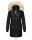 Marikoo Chaskaa Damen Kapuze Kunstfell Winter Jacke warm lang gesteppt B879 Schwarz-Gr.XL