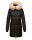 Marikoo Chaskaa Damen Kapuze Kunstfell Winter Jacke warm lang gesteppt B879 Schwarz-Gr.XL