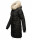 Marikoo Chaskaa Damen Kapuze Kunstfell Winter Jacke warm lang gesteppt B879 Schwarz-Gr.XL