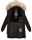 Marikoo Chaskaa Damen Kapuze Kunstfell Winter Jacke warm lang gesteppt B879 Schwarz-Gr.XL