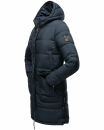 Marikoo Chaskaa Damen Kapuze Kunstfell Winter Jacke warm lang gesteppt B879 Navy-Gr.XS