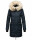 Marikoo Chaskaa Damen Kapuze Kunstfell Winter Jacke warm lang gesteppt B879 Navy-Gr.XS