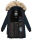 Marikoo Chaskaa Damen Kapuze Kunstfell Winter Jacke warm lang gesteppt B879 Navy-Gr.XS