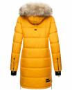 Marikoo Chaskaa Damen Kapuze Kunstfell Winter Jacke warm lang gesteppt B879 Gelb-Gr.XS