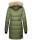 Marikoo Chaskaa Damen Kapuze Kunstfell Winter Jacke warm lang gesteppt B879 Olive-Gr.XS