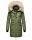 Marikoo Chaskaa Damen Kapuze Kunstfell Winter Jacke warm lang gesteppt B879 Olive-Gr.S