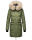 Marikoo Chaskaa Damen Kapuze Kunstfell Winter Jacke warm lang gesteppt B879 Olive-Gr.S