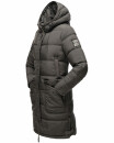 Marikoo Chaskaa Damen Kapuze Kunstfell Winter Jacke warm lang gesteppt B879 Anthrazit-Gr.XS