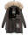 Marikoo Chaskaa Damen Kapuze Kunstfell Winter Jacke warm lang gesteppt B879 Anthrazit-Gr.XS